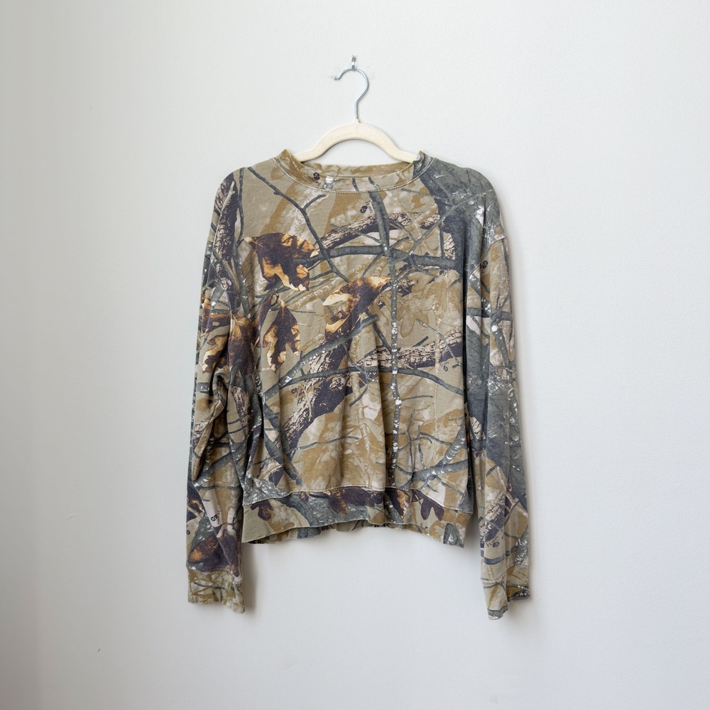 Vintage 2000s Outdoors Outfitters Ridge Mossy Oak Camo Sweatshirt Size M